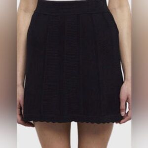 BNWT The Kooples Black Pointelle Knitwear Skirt, size Medium $165